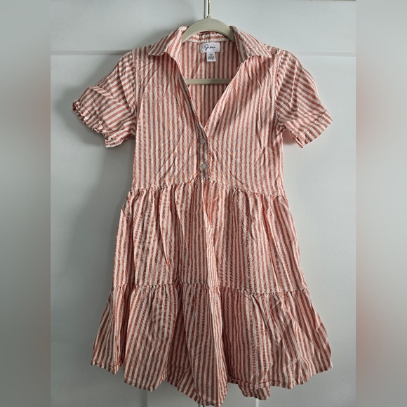 Japana Striped Salmon and White Dress - Picture 1 of 11